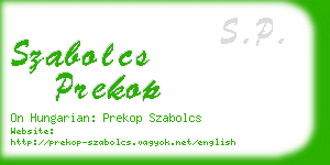 szabolcs prekop business card